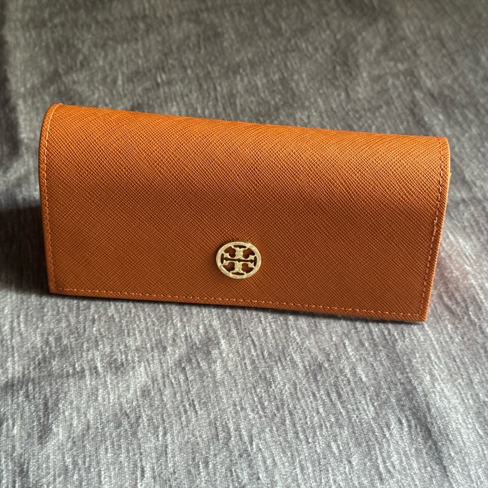 Tory Burch Orange Saffiano Leather Sunglasses Case Only
